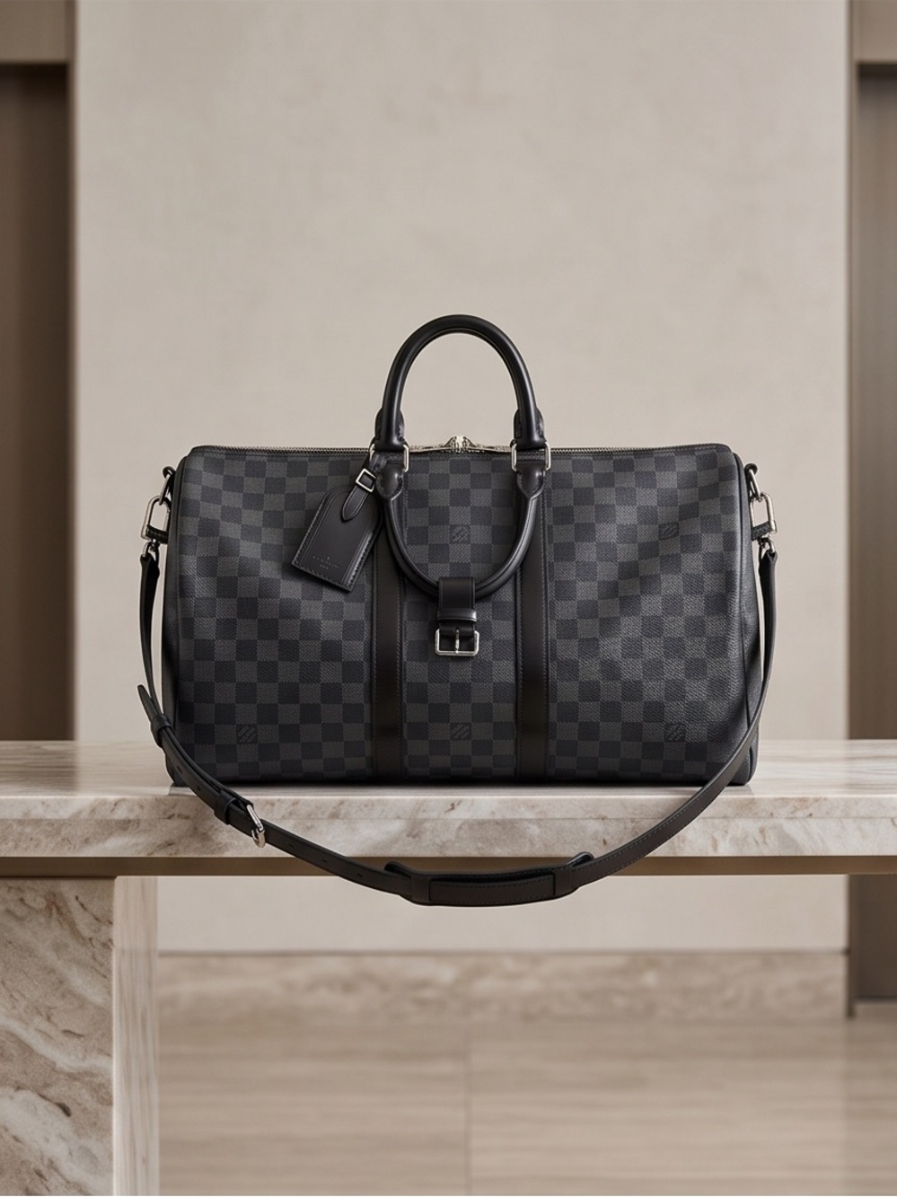 Louis Vuitton Keepall Bandoulière 45 in Graphite Damier
